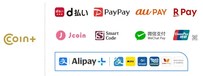 対応QR決済一覧（d払い・PayPay・au PAY・楽天ペイ・Jcoin・SmartCode・WeChat Pay・Alipay+）